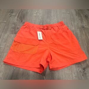NWT Outdoor Voices Size L Recycled Nylon Hot Coral 4” Belted Short